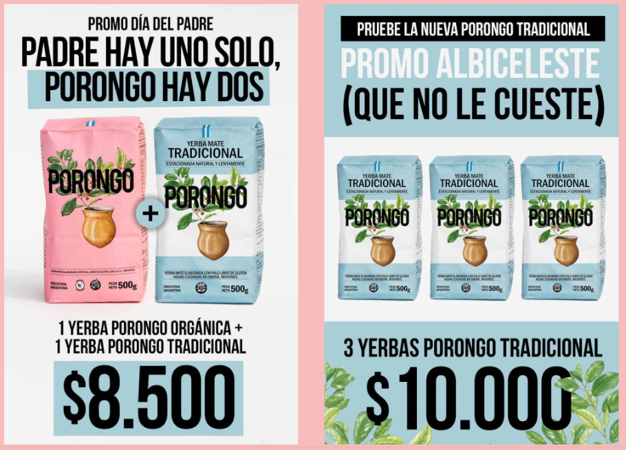 Ejemplo de personalidad de marca bufón. Yerba Porongo