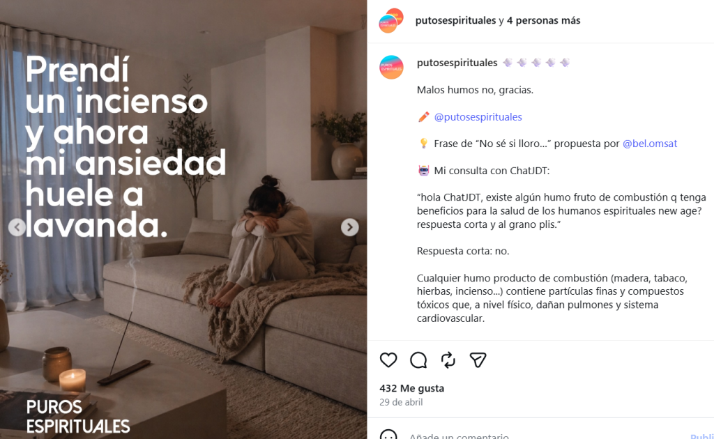 Ejemplo de personalidad de marca bufón. Putos Espirituales